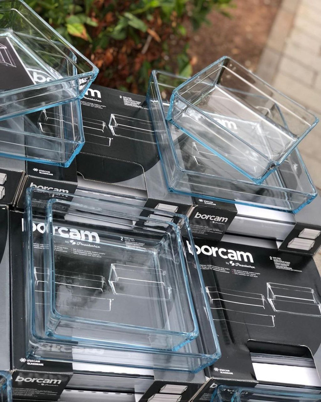 تابه های پیرکس مربع و مستطیل borcam محصول Paşabahçe ترکیه