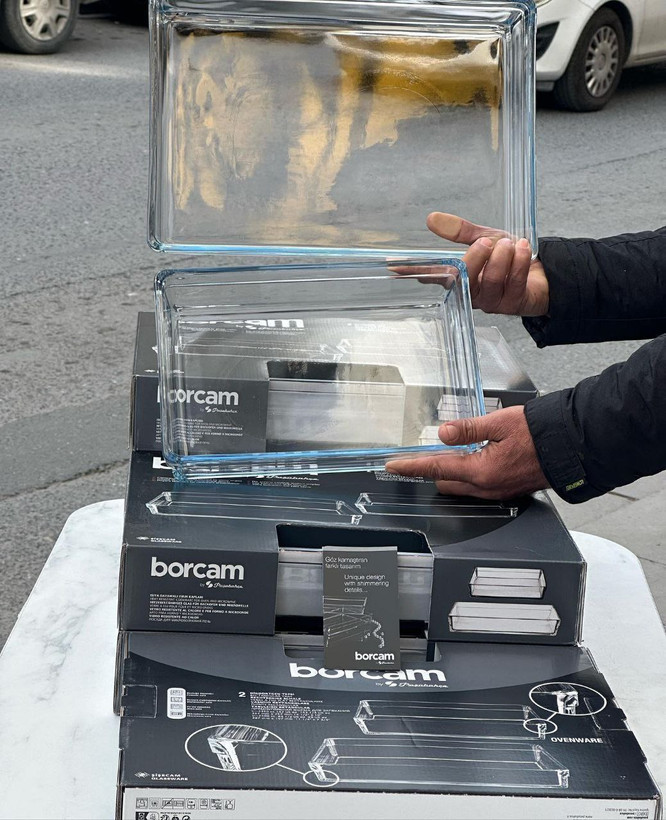 تابه های پیرکس مربع و مستطیل borcam محصول Paşabahçe ترکیه