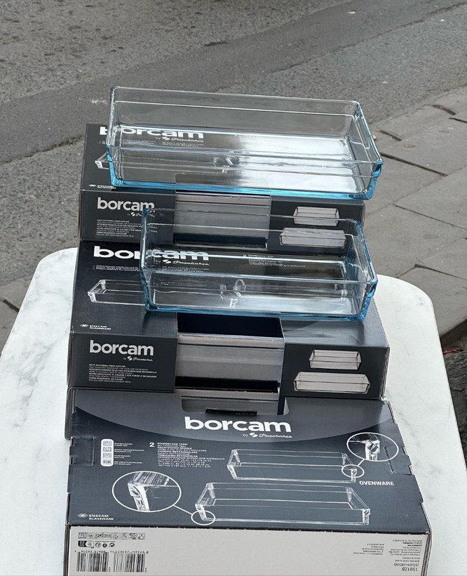 تابه های پیرکس مربع و مستطیل borcam محصول Paşabahçe ترکیه