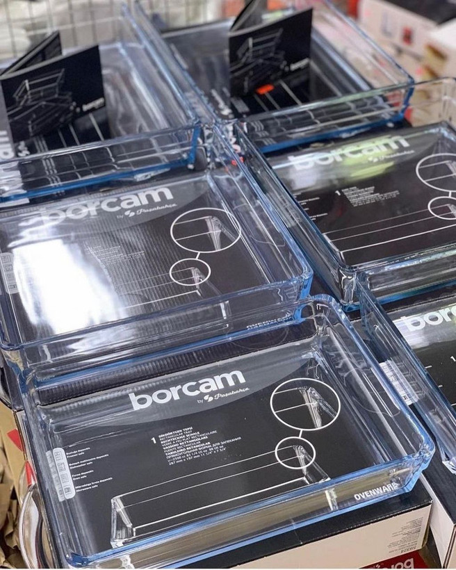 تابه های پیرکس مربع و مستطیل borcam محصول Paşabahçe ترکیه