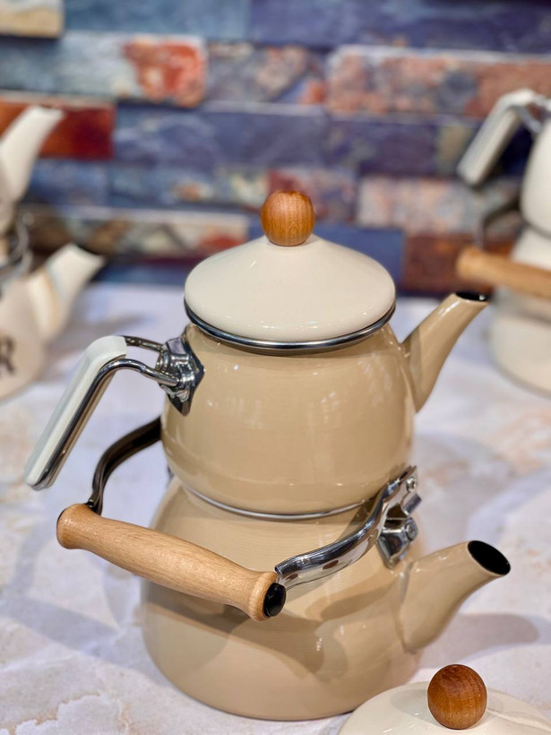 کتری قوری لعابی دو درب محصول شاهین şahin ترکیه