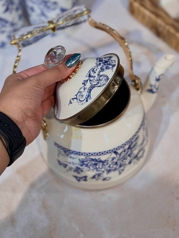 کتری تک دسته کریستالی blue spring محصول miss betty ترکیه