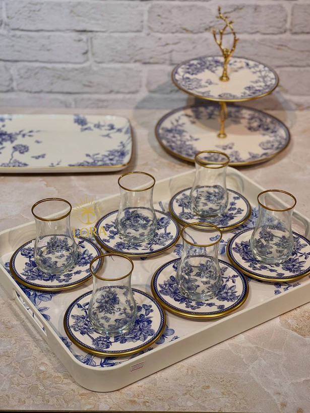 عصرانه خوری 15 پارچه blue spring از برند گونول gönül ترکیه