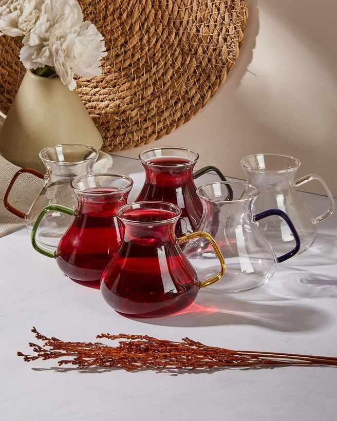 فنجان پیرکس چایخوری شش رنگ Tombik محصول Perotti ترکیه