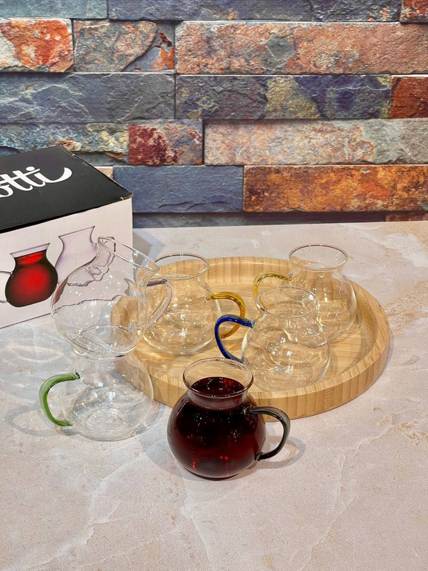 فنجان پیرکس چایخوری شش رنگ محصول Perotti ترکیه