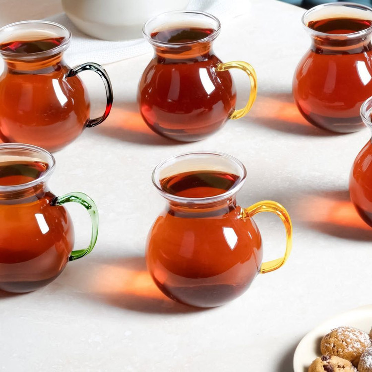فنجان پیرکس چایخوری شش رنگ محصول Perotti ترکیه