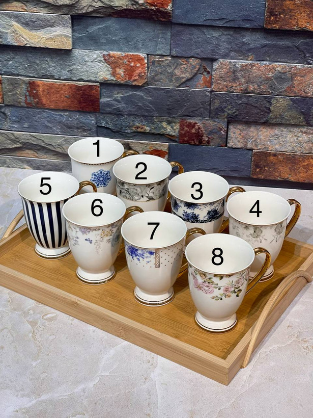 ماگ / لیوان چینی دسته طلایی چای و نسکافه و... محصول kitchen art ترکیه