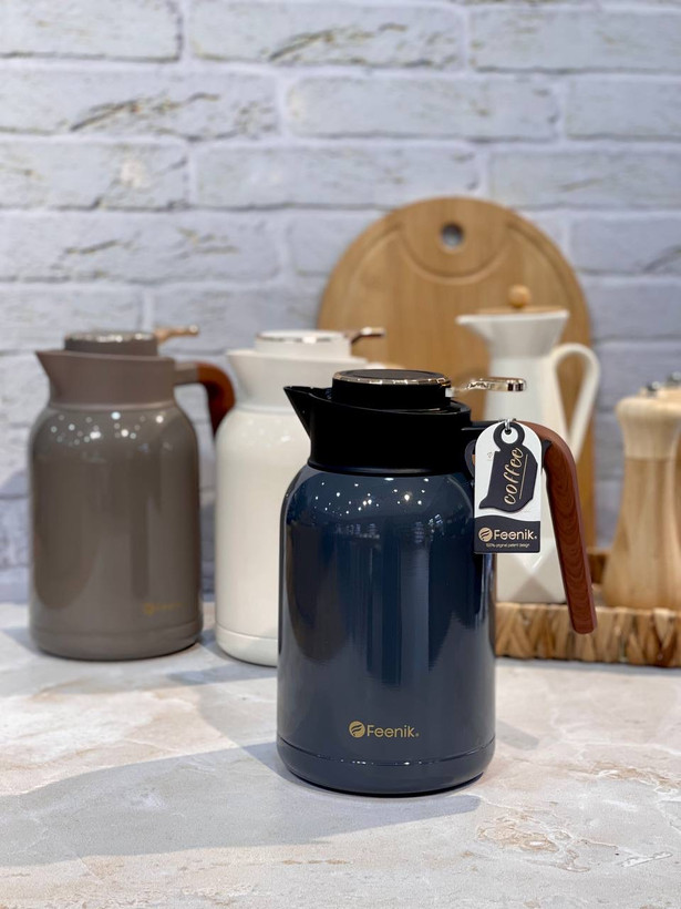فلاسک تمام استیل دسته طرح چوب محصول Feenik وارداتی