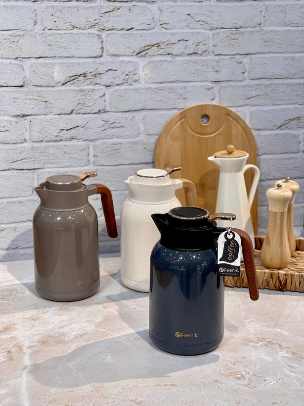 فلاسک تمام استیل دسته طرح چوب محصول Feenik وارداتی