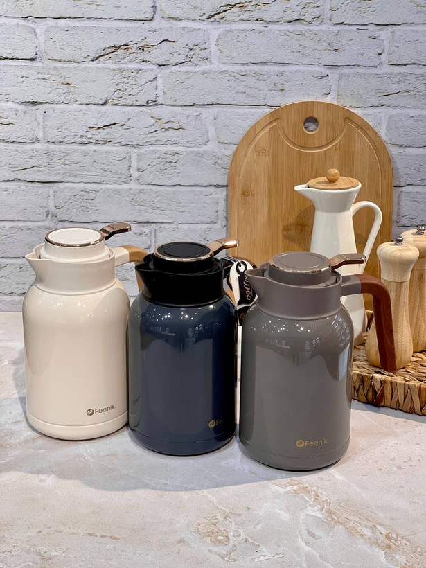 فلاسک تمام استیل دسته طرح چوب محصول Feenik وارداتی