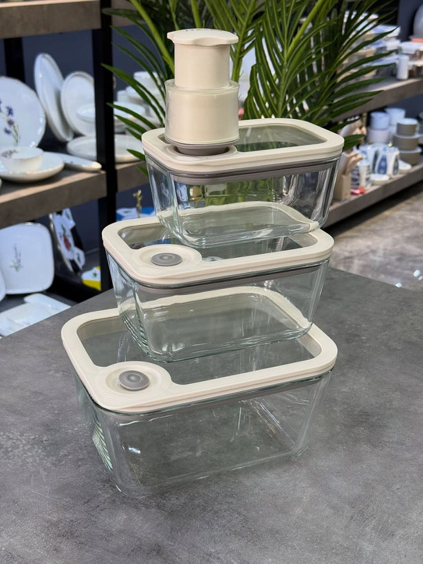 ظرف غذا و نگهدارنده پیرکس ضخیم وکیوم دار Novelty محصول arow ترکیه