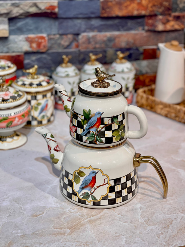 کتری قوری لعابی گنجشک میس بتی golden bird برند miss betty ترکیه