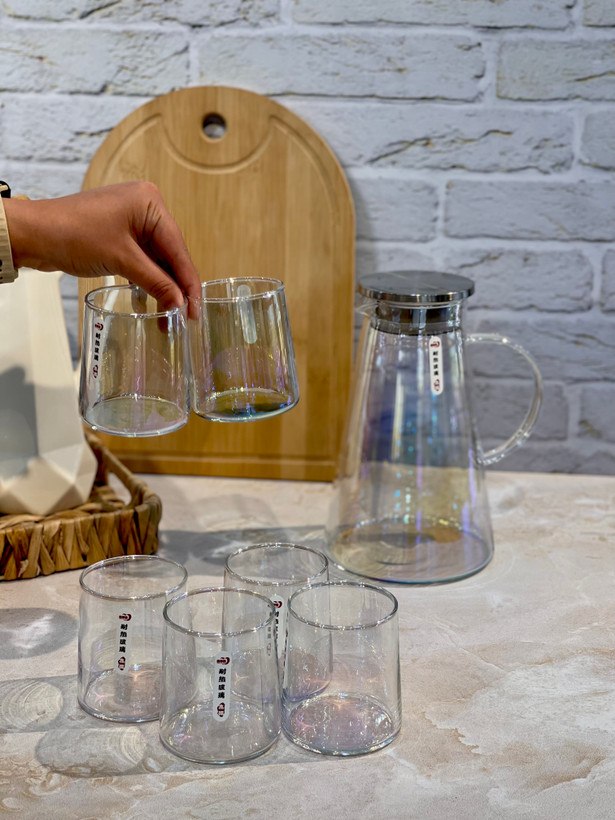 پارچ و لیوان هفت پارچه دودی محصول وارداتی Deli Glass