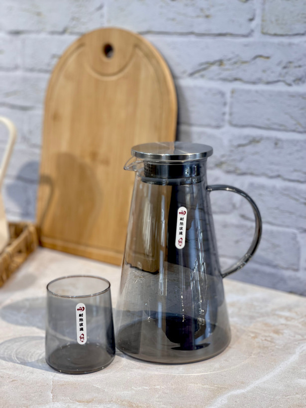 پارچ و لیوان هفت پارچه دودی محصول وارداتی Deli Glass