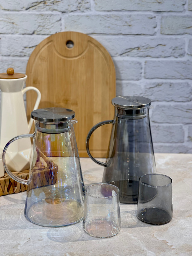 پارچ و لیوان هفت پارچه دودی محصول وارداتی Deli Glass