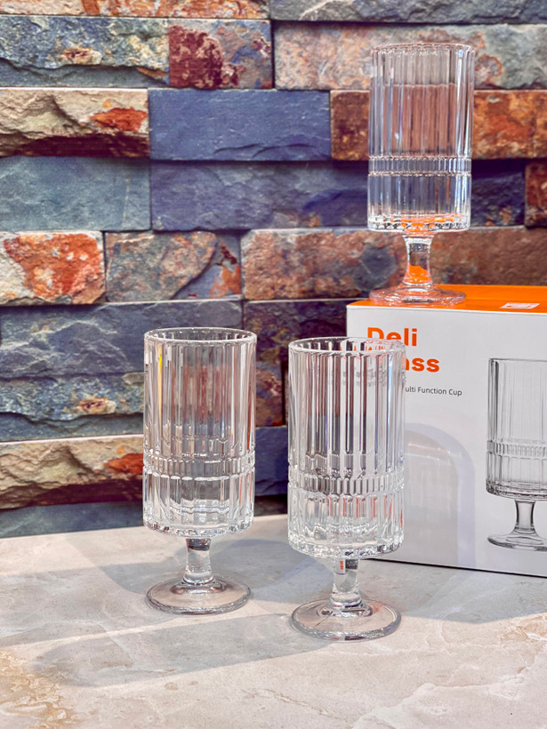 گیلاس و دسر خوری پایه دار دیواره بلند وارداتیdeli glass