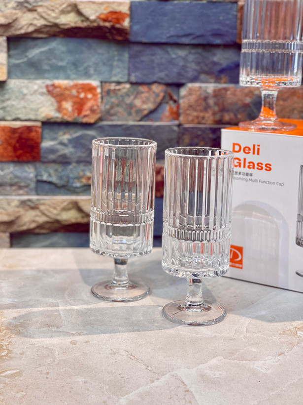 گیلاس و دسر خوری پایه دار دیواره بلند وارداتیdeli glass