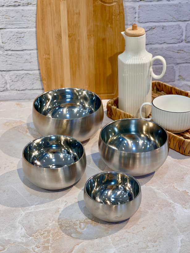 کاسه چهار سایز استیل دوجداره محصول وارداتی Unique