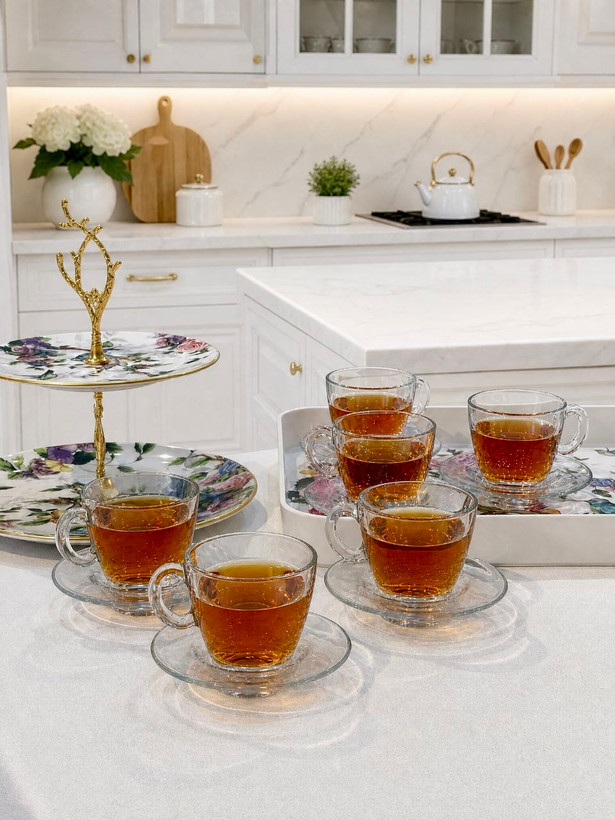 فنجان نعلبکی چای خوری Aqua محصول Paşabahçe ترکیه