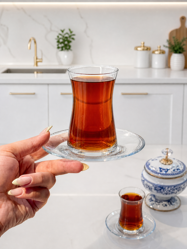 فنجان نعلبکی چای خوری Aqua محصول Paşabahçe ترکیه