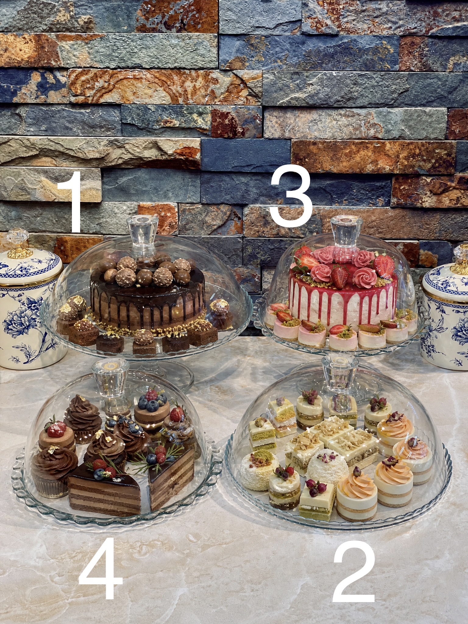 سری کامل ۴ مدل کیک خوری Petite patisserie محصول paşabahçe ترکیه