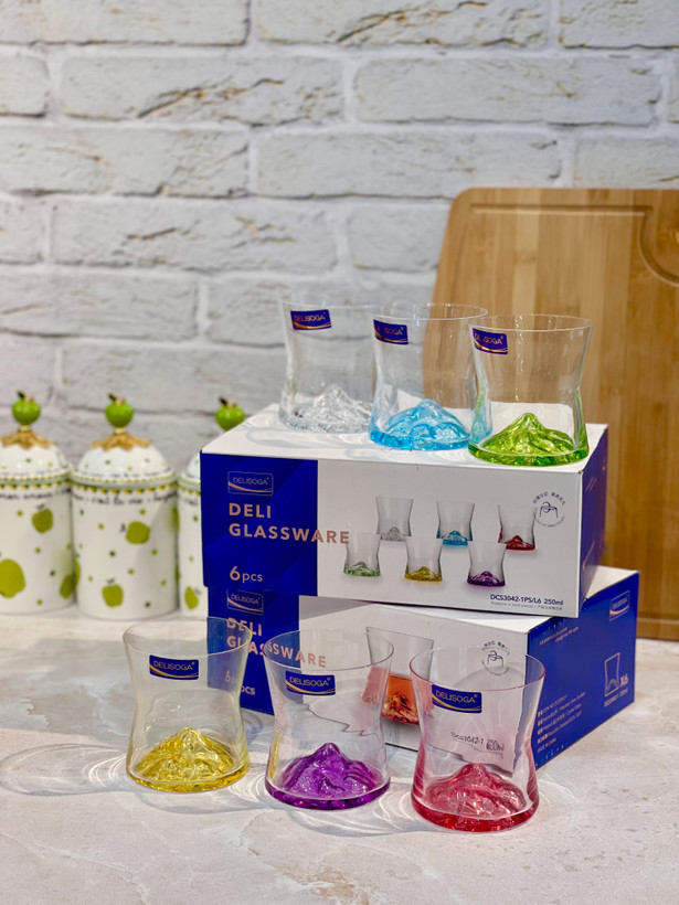 نیم لیوان کوه یخ رنگی و ساده محصول وارداتی Deli Glass