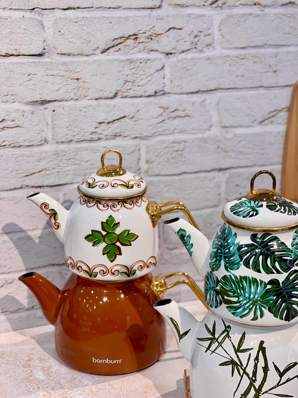 کتری قوری لعابی گرانیتی محصول bambum 🇹🇷