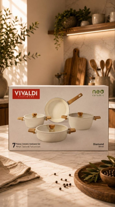سرویس قابلمه هفت پارچه Diamond محصول Vivaldi ترکیه