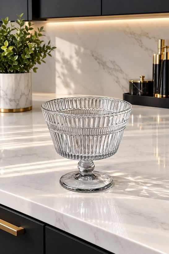 دسر خوری شیاردار Blooming محصول وارداتی Deli Glass